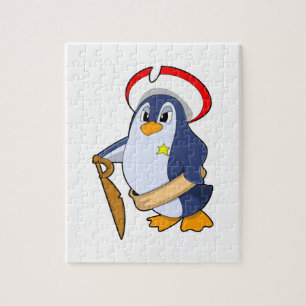 Puzzle Pingouin comme pirate avec Casquette