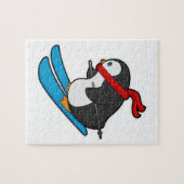 Puzzle Pingouin comme skieur avec ski (Horizontal)