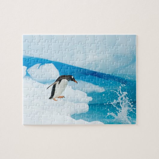 Puzzle Pingouin doux, Pygoscelis Papouasie, sauter (Horizontal)