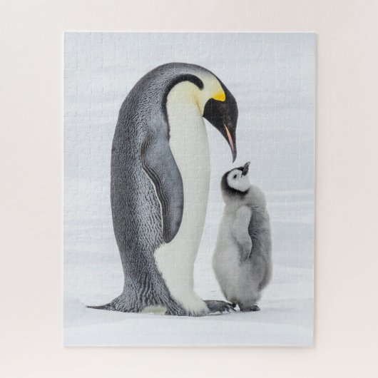 Puzzle Pingouin mignon et poulet sur glace (Vertical)