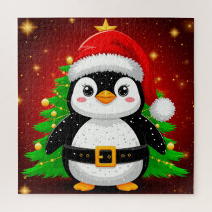Puzzle 🎄 Pingouin Père Noël Arbre de Noël Vacances Amusa