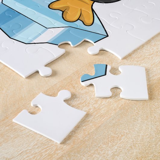 Puzzle Pingouin sur glace floc (Côté)