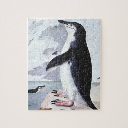 Puzzle Pingouin vintage Chinstrap, Oiseaux de l'Antarctiq (Vertical)