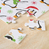 Puzzle Pingouins rouges et verts (Côté)