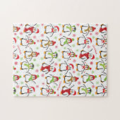 Puzzle Pingouins rouges et verts (Horizontal)