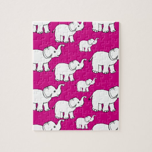 Puzzle Pink Cute Animal Pattern Cartoon Elephant Pattern (Vertical)