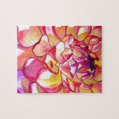 Puzzle Pink Dahlia fleurs aquarelle art (Horizontal)