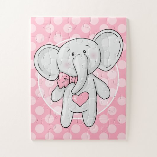 Puzzle Pink Elephant (Vertical)