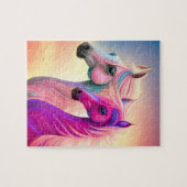 Puzzle Pink Filly & Colt Bleu Style occidental Révélation (Horizontal)