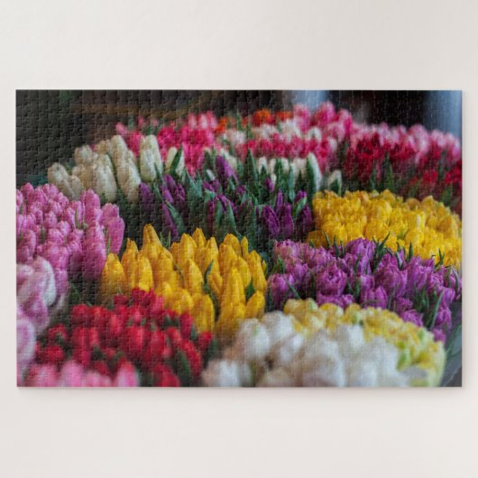 Puzzle Pink jaune blanc rouge Tulip Floral (Horizontal)