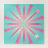 Puzzle Pink Mint Retro Starburst Glow (Horizontal)