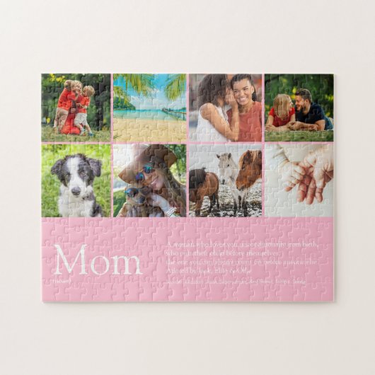 Puzzle Pink Mom Definition Citation photo Collage (Horizontal)
