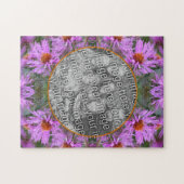 Puzzle Pink New England Aster Flowers Ajouter Votre Photo (Horizontal)