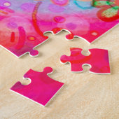 Puzzle Pink Personnalisable Fun Nom Floral (Côté)