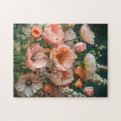 Puzzle Pink Poppies and Snapdragon Blooms (Horizontal)