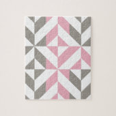 Puzzle Pink Raspberry and Silver Geometric ZigZag (Vertical)