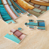 Puzzle Pink Roses Stained Glass Mosaic (Côté)