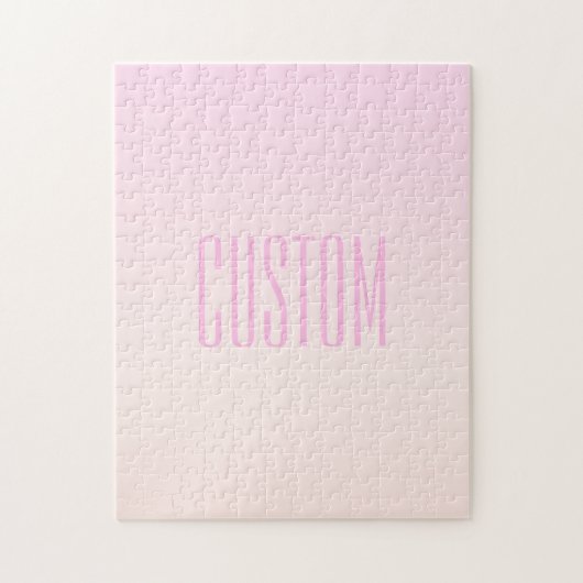 Puzzle Pink to Peach Sunset Ombre avec texte personnalisa (Vertical)