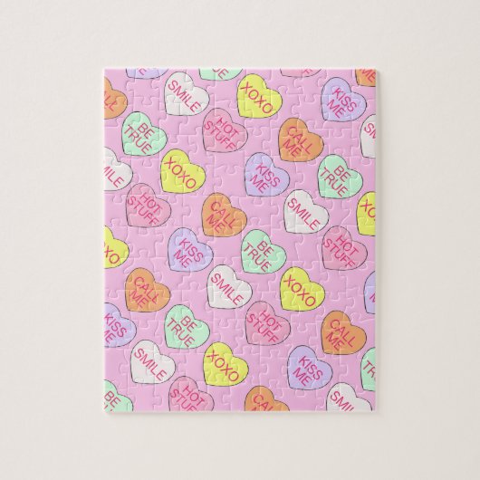 Puzzle Pink Valentine's Day Cadeau Love Sweet Candy Coeur (Vertical)