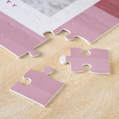 Puzzle Pink violet rayures mignonette photo personnalisée (Côté)