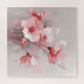 Puzzle Pink, White, and Gray Florals (Horizontal)