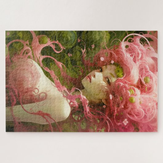 Puzzle Pinky Girl dans le monde vert (Horizontal)