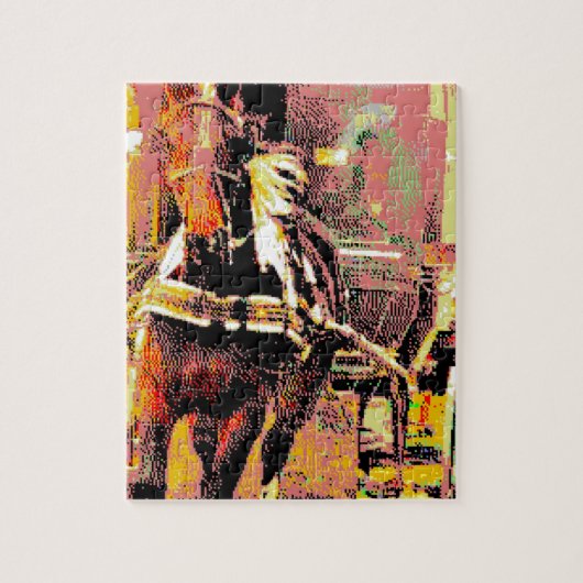 Puzzle Pinto Amish Horse 8 bits Art (Vertical)