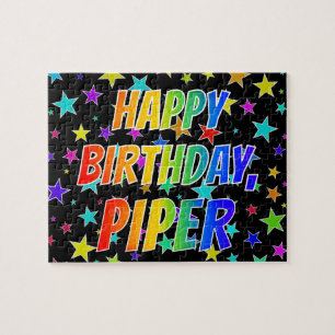 Puzzle "PIPER" Prénom, Amusant "HEUREUX ANNIVERSAIRE"