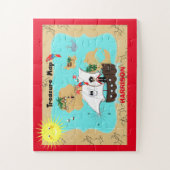 Puzzle Pirate Ship Treasure Map Cute Personnalisé Enfants (Vertical)