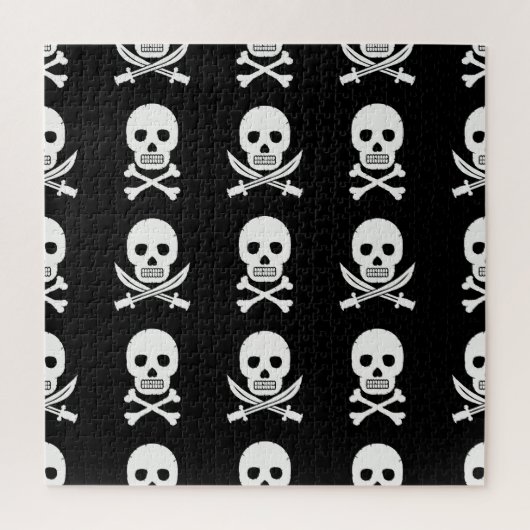 Puzzle Pirate Skuls Crossbones Motif sans couture (Vertical)