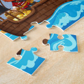 Puzzle pirates caribéens, île au trésor et pleine lune, (Côté)