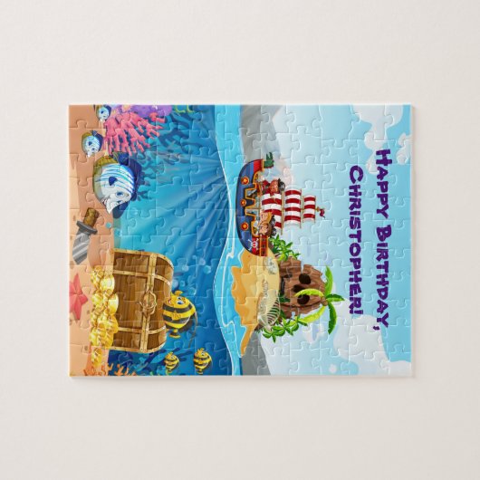 Puzzle pirates des Caraïbes, île au trésor, et trésor, (Horizontal)