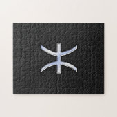 Puzzle Pisces Zodiac signe sur Black Snake Décor de peau (Horizontal)