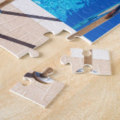 Puzzle Piscine bleue avec des étapes en mer (Côté)