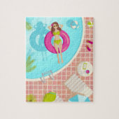 Puzzle Piscine fille en bikini plage d'été (Vertical)