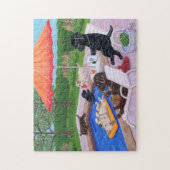 Puzzle Piscine Party Labradors 2 Painting (Vertical)