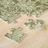 Puzzle Pissenlit de William Morris Damassé Vintage Olive (Côté)