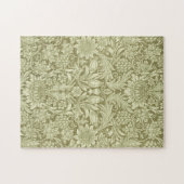 Puzzle Pissenlit de William Morris Damassé Vintage Olive (Horizontal)