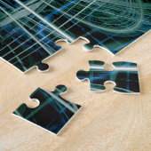 Puzzle Pistes de lumière verte Abstraites (Côté)