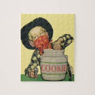 Puzzle Pistolet-jouet de cowboy vintage, main dans le pot