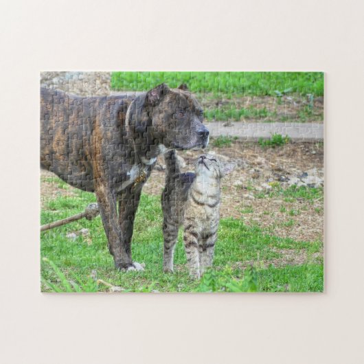 Puzzle Pit Bull et Cat (Horizontal)