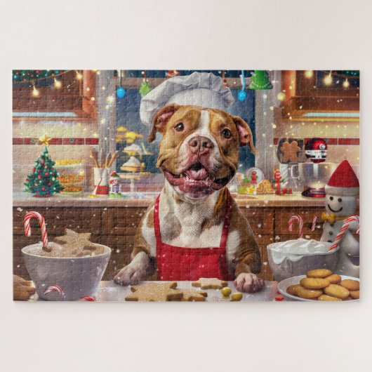 Puzzle Pit Bull - Fête de Noël (Horizontal)