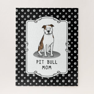 Puzzle Pit Bull Mom (lt brindle white 3)