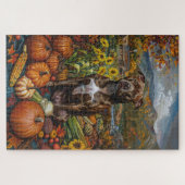 Puzzle Pitbull Chien Moisson Automne Thanksgiving (Horizontal)