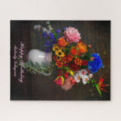 Puzzle Pitcher floral encore vie Anniversaire personnalis (Horizontal)