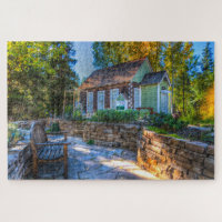 Pittoresque rustique Cottage Jardin Banc Bois