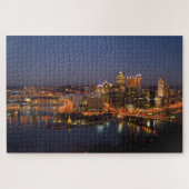 Puzzle Pittsburgh, Pennsylvanie, Downtown Night Time Rive (Horizontal)