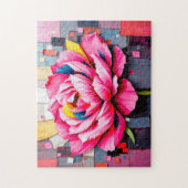 Puzzle Pivoine délicate dans un style abstrait moderne (Vertical)