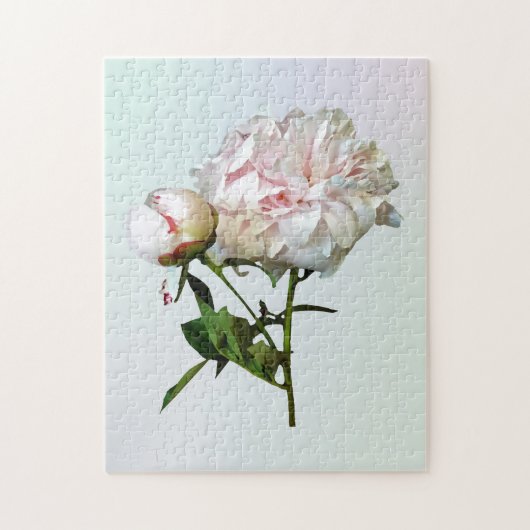 Puzzle Pivoine rose pâle et bouton (Vertical)