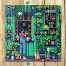 Pixel Art Plantes et chats personnalisés